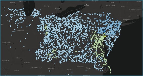Yes Energy real-time price map