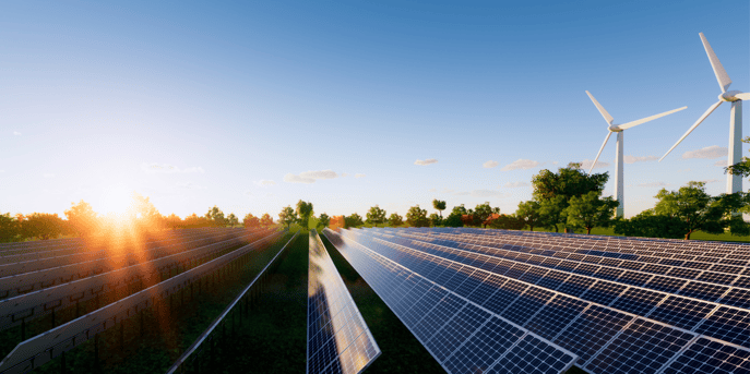 solar and wind turbines