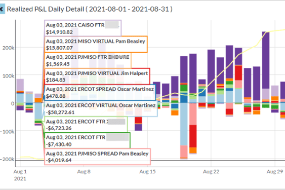 Position Management (energy trading and risk management) ETRM software solution screenshot 