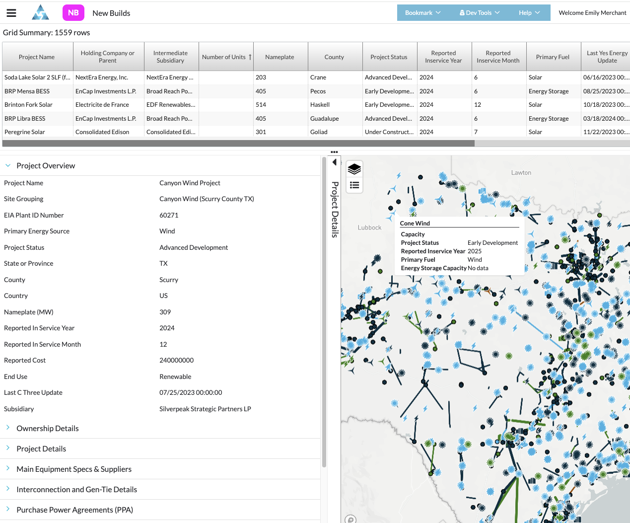 Screenshot New Builds Dataset