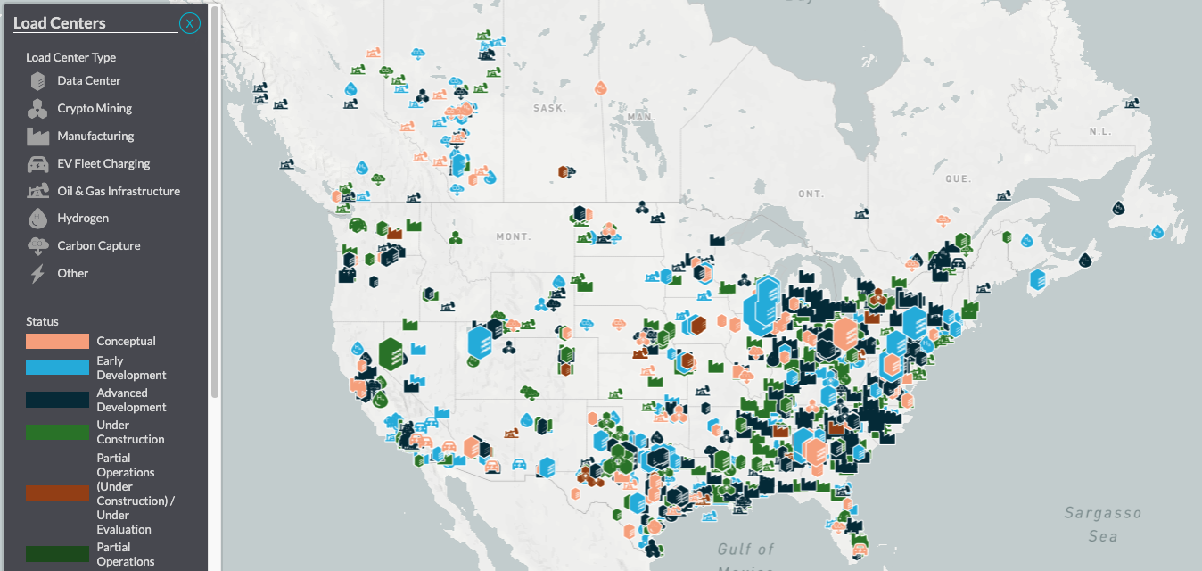 where large load centers are potentially coming online