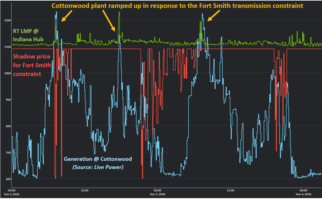 Cottonwood plant ramping in response.