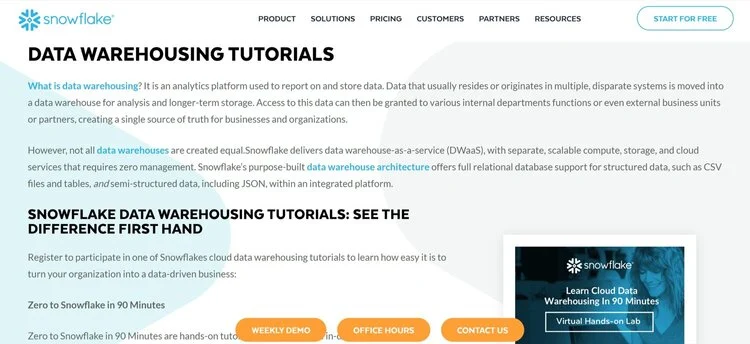 Snowflake tutorials