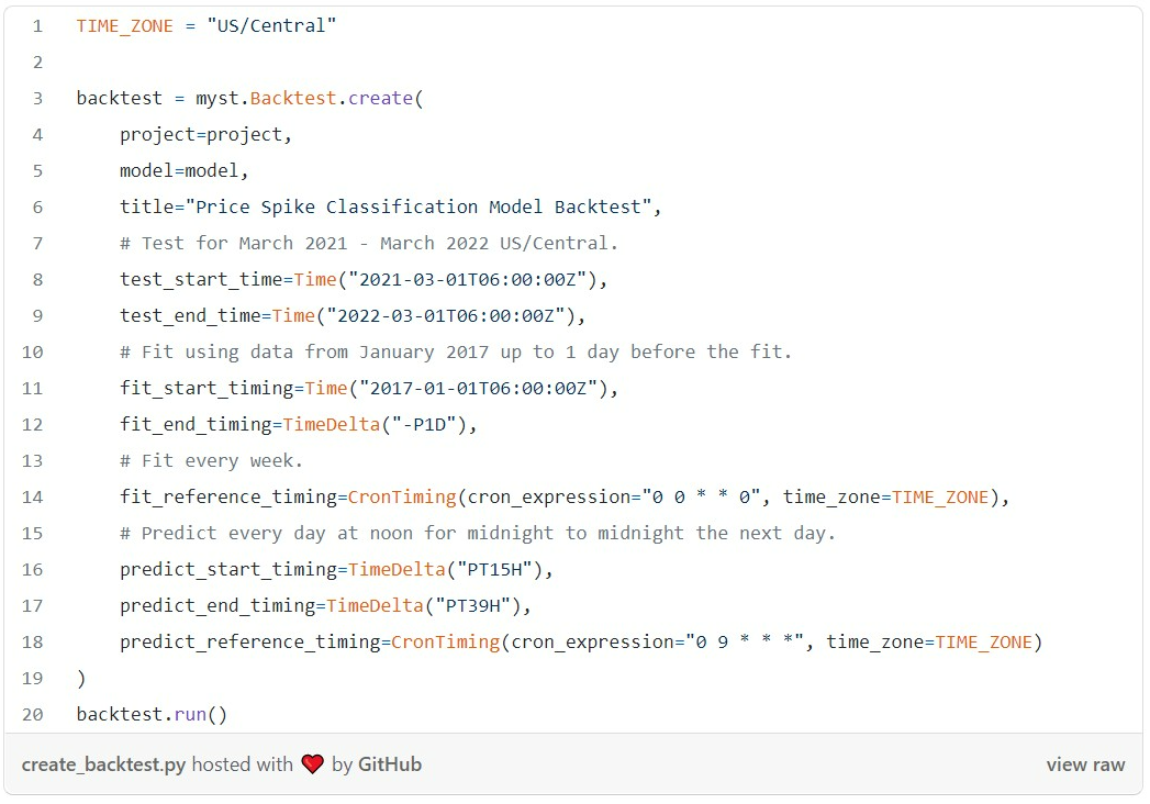create backtest Python